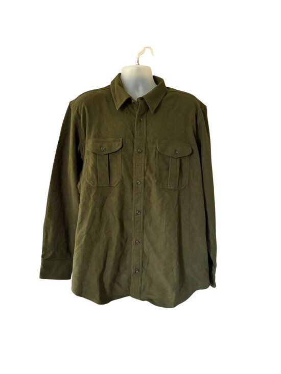 Filson Moleskin Seattle Shirt Long Sleeve Mens Dark Olive Green XLarge